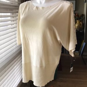 Cream flat-knit sweater